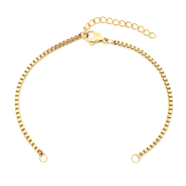Bracelet  Maille Vénitienne 17 cm, Acier Inoxydable 304 finition Doré