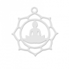 Pendentifs Fleur de Lotus Bouddha 21mm – Acier Inoxydable 304 Argenté