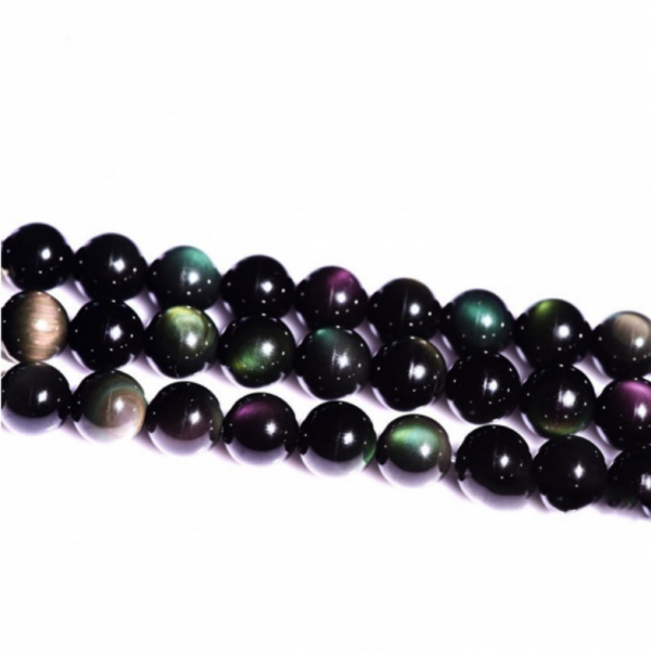 Perles rondes Obsidienne 4mm