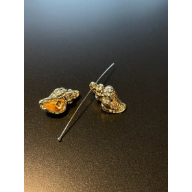 Perle intercalaire  Coquillage 20mm avec trou Cuivre finition dorée à l'or fin 18KT