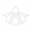 Estampes pendentif Grande feuille de lotus 39mm métal finition Argent Platine