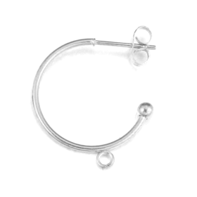 Boucles d'oreille Créoles 17mm avec 1 Anneau Ouvert en Acier Inoxydable  304 coloris Argent Platine Rhodié