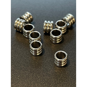 Perles Intercalaire Tonneau  fines 5 par 4.5mm ACIER INOXYDABLE 201