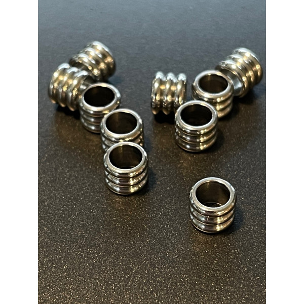 Perles Intercalaire Tonneau  fines 5 par 4.5mm ACIER INOXYDABLE