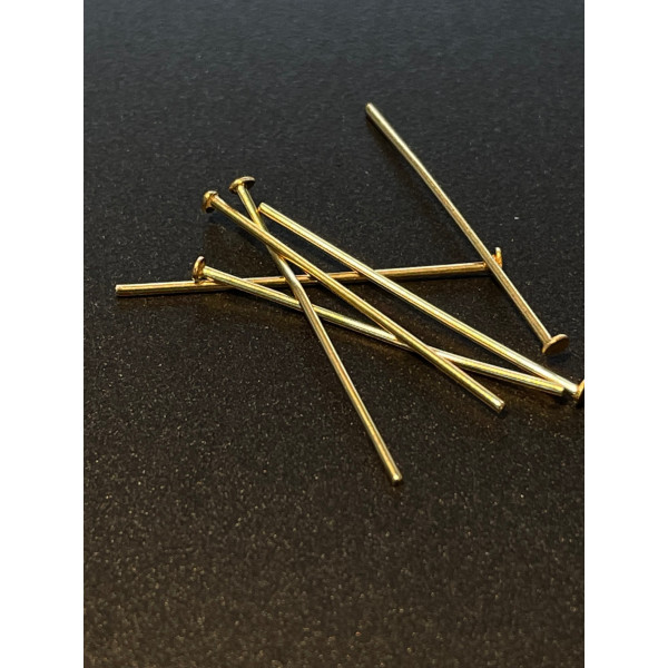 Tiges têtes plates  25 par 0.7mm Acier Inoxydable 304 finition Doré