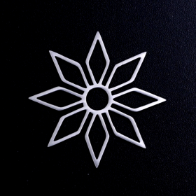 Pendentif, Connecteur Fleur 30mm  Acier Inoxydable 201 finition Argenté Rhodié