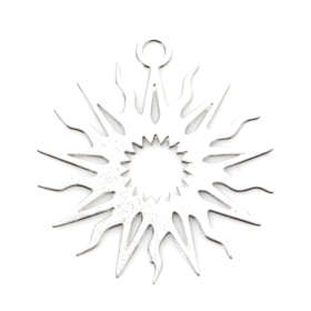 Pendentifs Estampes Laser Cut Motif Soleil 15 mm – Métal Finition Argent Platine Rhodié