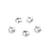 Coupelles, caps Forme Fleur  4 mm, Acier Inoxydable 316 Chirurgical finition Argenté