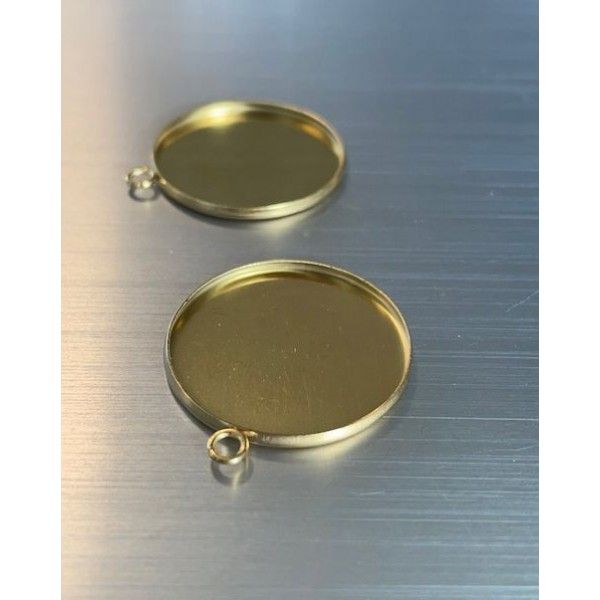 Supports de Pendentif 16mm Acier Inoxydable 304 finition Doré Placage Ionique