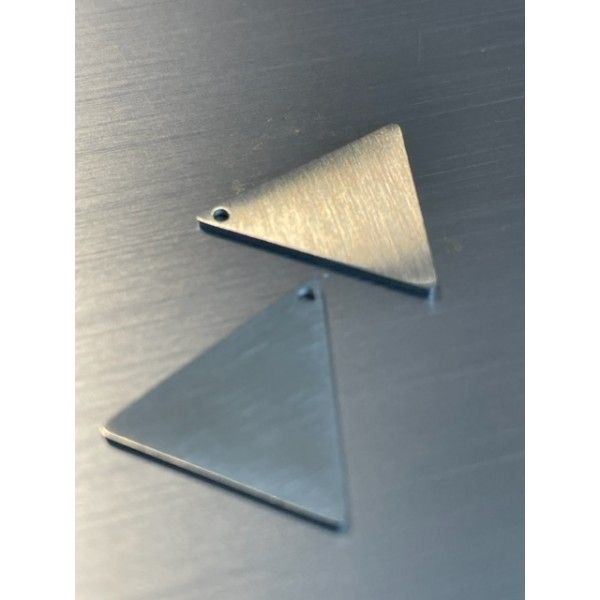 Pendentifs Triangle 25 mm Acier Inoxydable 304 finition Argenté