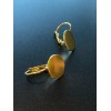 Supports de Boucle d'oreille, dormeuse plateau lisse 12mm, Acier Inoxydable 304 finition Doré  à l'or fin 18K