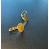 Supports de Boucle d'oreille, dormeuse plateau lisse 12mm, Acier Inoxydable 304 finition Doré  à l'or fin 18K