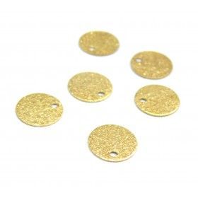 Pendentifs, Médaille Stardust, Effet Pailllettes Rondes 8mm, Laiton  Doré à l'or fin 18K