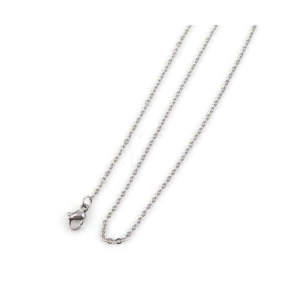 Colliers 45 cm - maille 2mm - en Acier Inoxydable 304 finition Argenté
