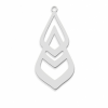 Pendentifs forme Géométrique 36 mm, Acier Inoxydable finition Argent Platine Rhodié