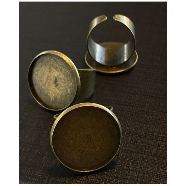 Supports de bague Ronde 20mm anneau large 12mm métal coloris Bronze