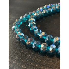 Rondelles de Verre facetté gris bleu Indicolite 6 par 8mm