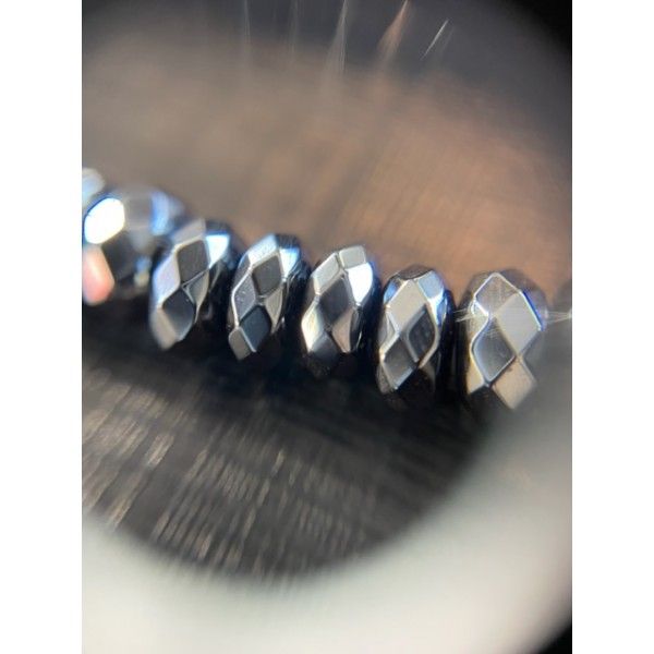 Perles Hématite Non Magnétique Rondelles Facettes 6 par 3mm Coloris Gris