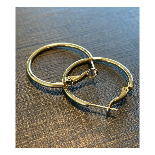 Créoles  40mm Acier Inoxydable 304 finition Doré Placage sous vide