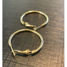 Créoles  40mm Acier Inoxydable 304 finition Doré Placage sous vide