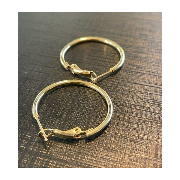 Créoles  40mm Acier Inoxydable 304 finition Doré Placage sous vide