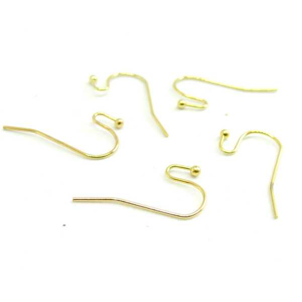 Boucles d'oreille crochet  22mm avec Bille Laiton finition Doré