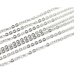 Chaîne maille Forçat 2x1.5mm – Acier Inoxydable 304 Argent Platine