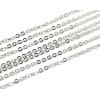 Chaine maille Forçat 2 par 1.5mm Acier Inoxydable finition Argent Platine Rhodié