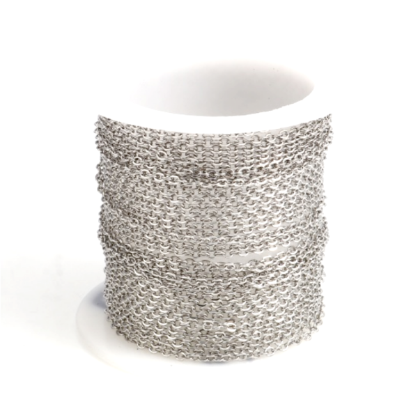 Chaîne maille Forçat 2x1.5mm – Acier Inoxydable 304 Argent Platine