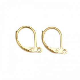 Boucles d'Oreilles Dormeuses Attache Laiton 15mm laiton doré à l'or fin 24K