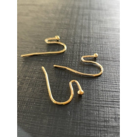 Boucles d'oreille crochet  22mm avec Bille Laiton finition Doré