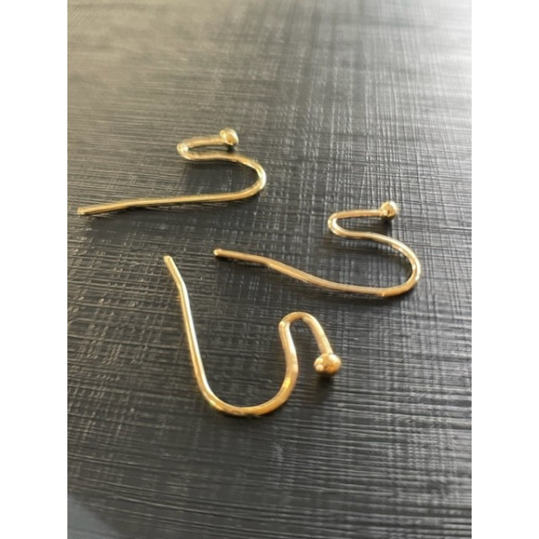 Boucles d'oreille crochet  22mm avec Bille Laiton finition Doré