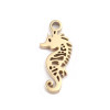 Pendentifs Petit Hippocampe 12mm, en Acier Inoxydable, finition doré à l'or fin 18K