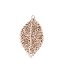 Estampes pendentif connecteur filigrane Feuille couleur Doré de 25mm