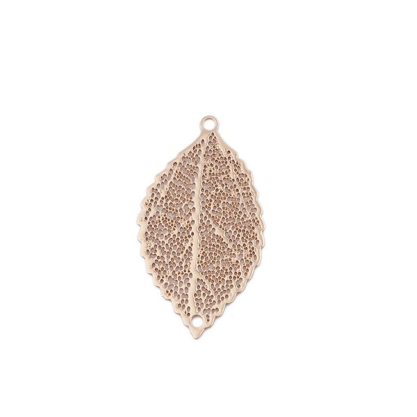 Estampes pendentif connecteur filigrane Feuille couleur Doré de 25mm