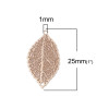 Estampes pendentif connecteur filigrane Feuille couleur Doré de 25mm