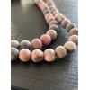 Perles Rondes 6 mm Rhodonite effet Givre