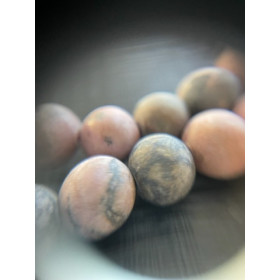 Perles Rondes 6 mm Rhodonite effet Givre
