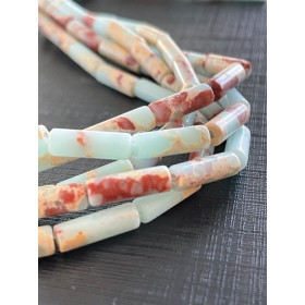 Perles Tube 15 mm Jaspe Impérial Teintée