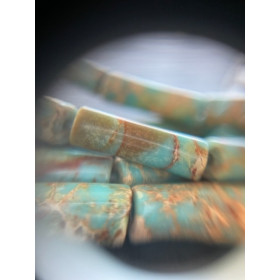 Perles Tube 15  mm Jaspe Impérial Teintée