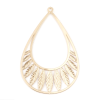 Estampes pendentif connecteur filigrane Feuille dans Goutte 54mm métal finition Doré