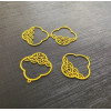Estampes, pendentif,  filigrane, Nuage Zen 20 mm, coloris Jaune
