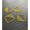Estampes, pendentif,  filigrane, Nuage Zen 20 mm, coloris Jaune