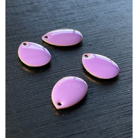 Sequins médaillons style émaillés Biface GOUTTE 14mm Violet