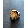 Support de Bague  travaillé pour cabochon 8mm Acier Inoxydable finition Doré