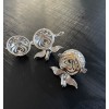 Pendentif Cage Bola avec Cœur  Doré pour Perles 18mm Cuivre finition Argent Antique