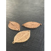 Estampes pendentif connecteur filigrane Feuille couleur Doré de 25mm