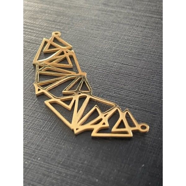 Connecteur forme Géométrique Multi Triangle 61mm Acier Inoxydable finition Doré