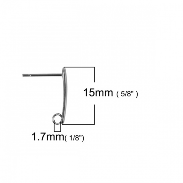 Boucles d'oreille Puce 15mm avec attache et embouts en Acier Inoxydable