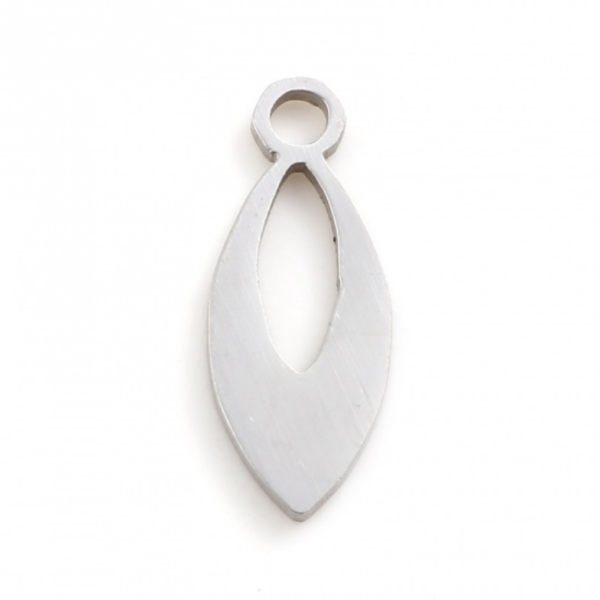 Pendentifs Marquise 15 mm,  Acier Inoxydable coloris Argenté